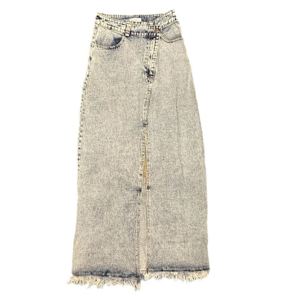 Oneleven Josette stonewash denim maxi skirt SIZE SMALL NWT!